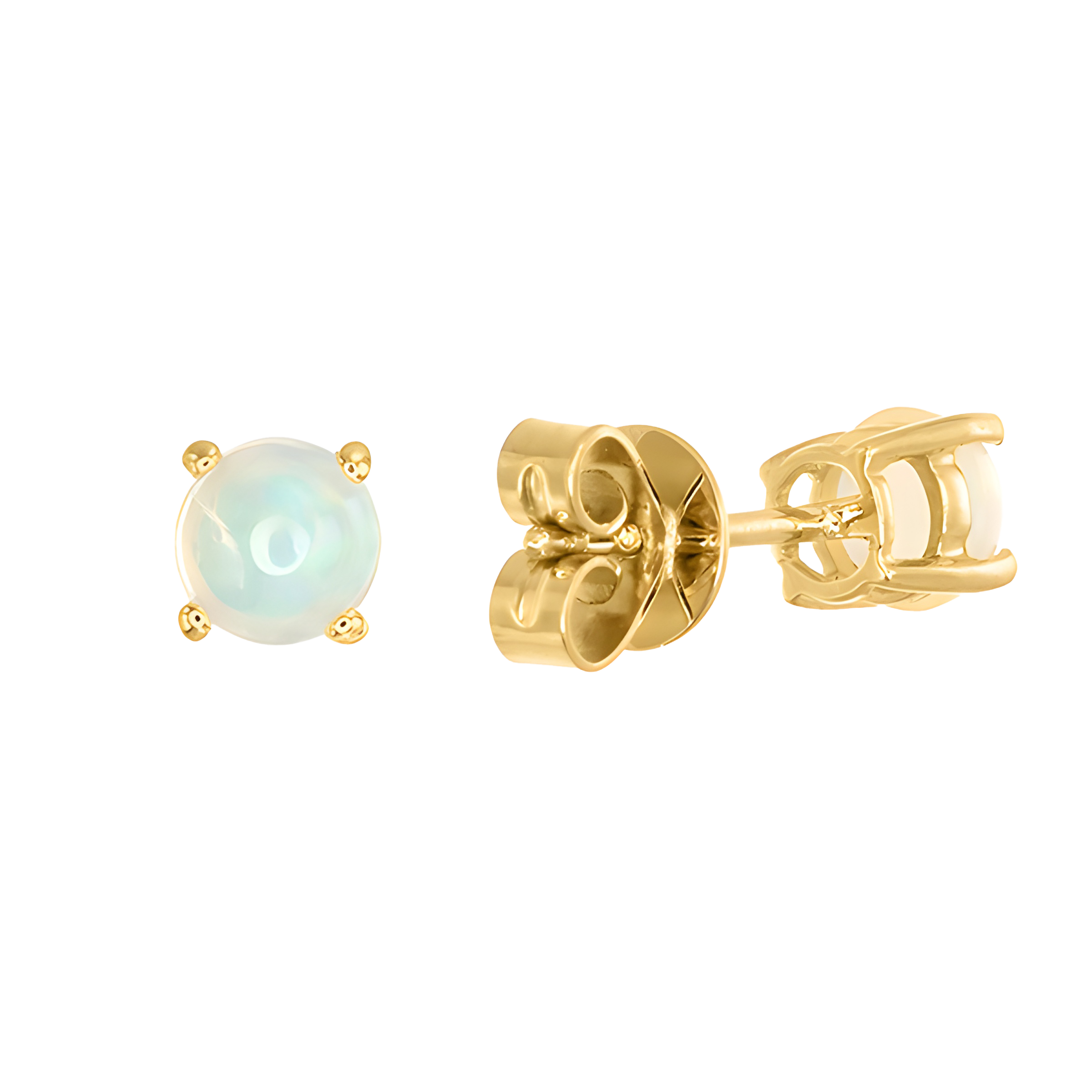 Opal Stud Earrings in 18k Yellow Gold