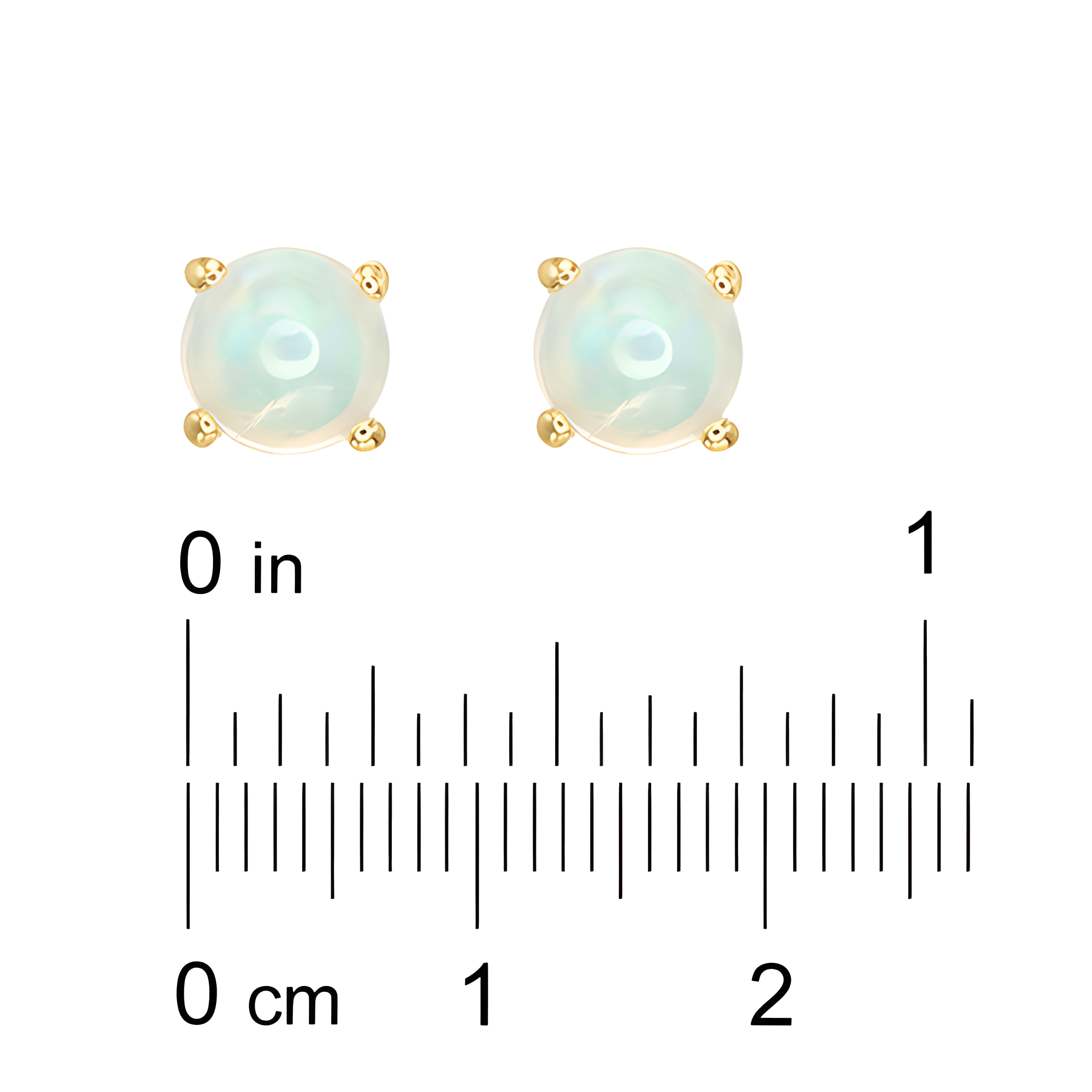 Opal Stud Earrings in 18k Yellow Gold