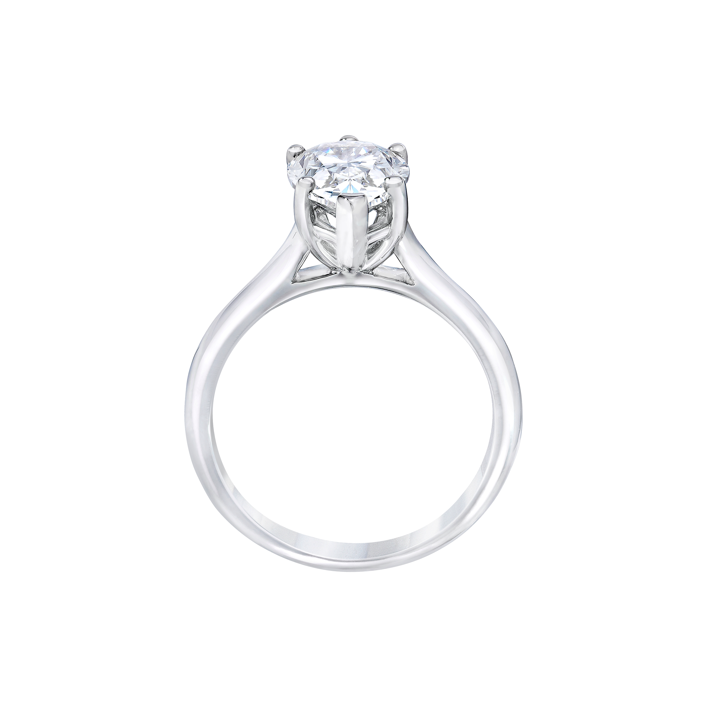 Pear Shaped Solitaire Diamond Engagement Ring in 18k White Gold