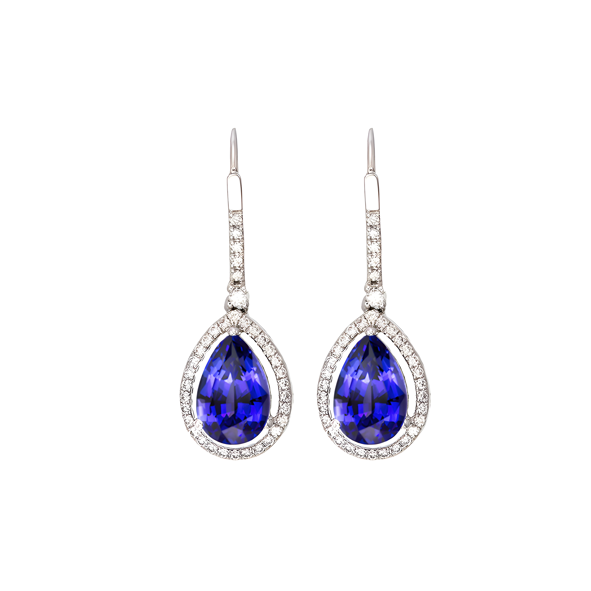 Halo Tanzanite Stud Earrings Round Cut Blue Tanzanite Stud - Etsy