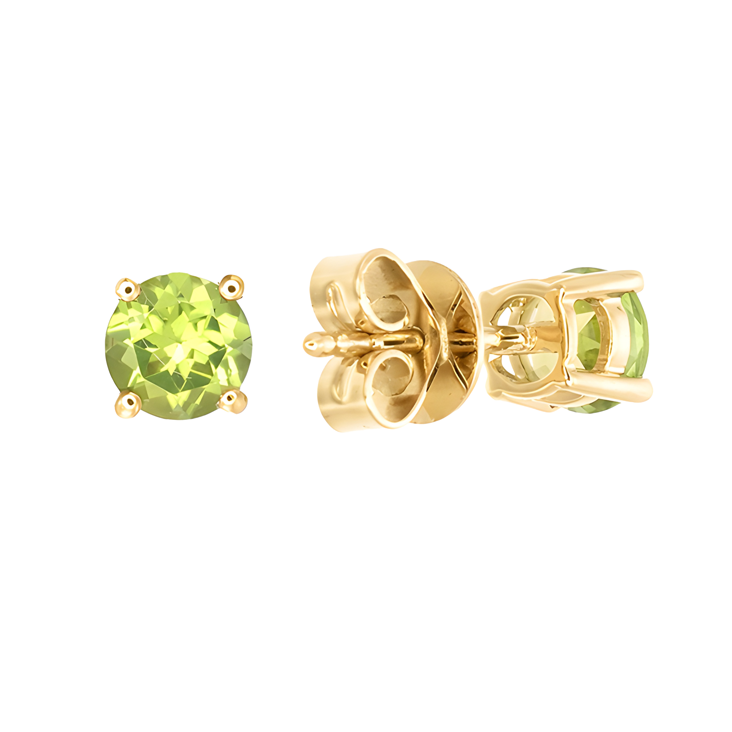 Peridot Stud Earrings in 18k Yellow Gold