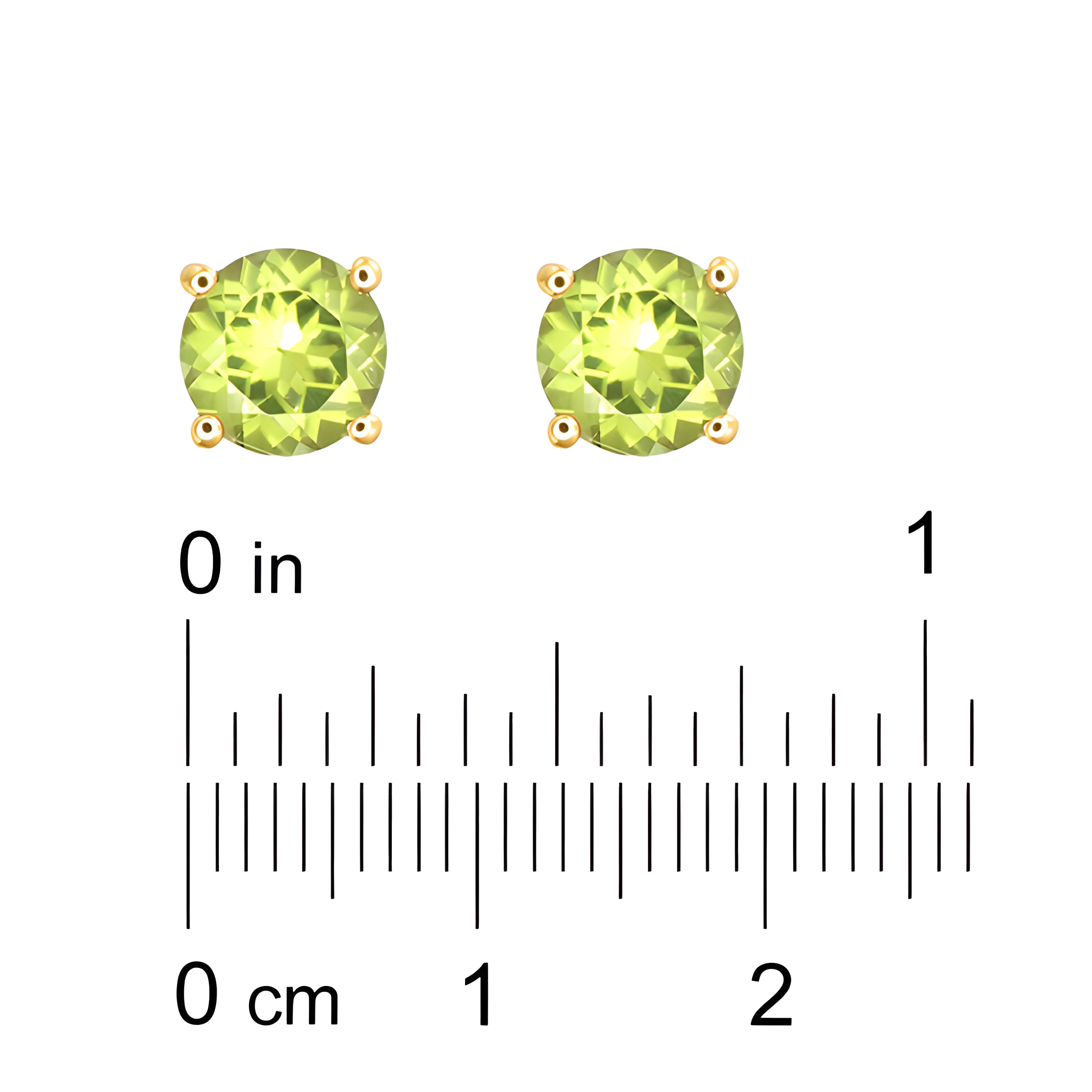 Peridot Stud Earrings in 18k Yellow Gold