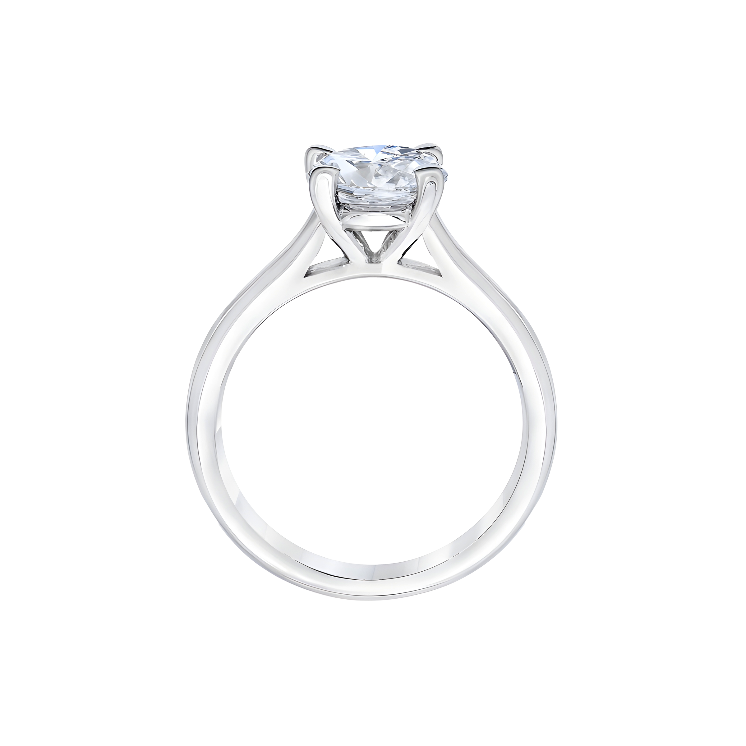 Round Brilliant Solitaire Diamond Engagement Ring in 18k White Gold