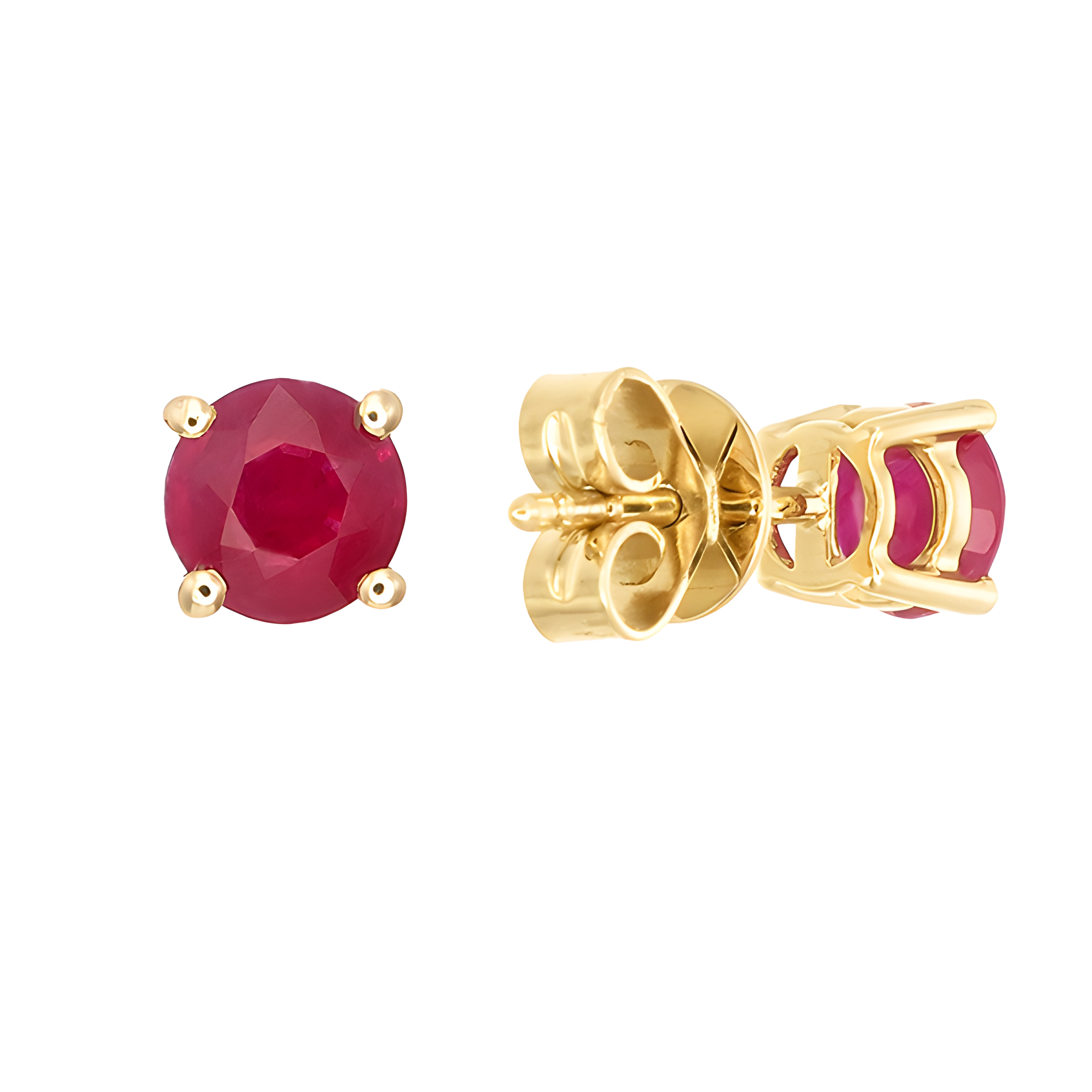 Ruby Stud Earrings in 18k Yellow Gold