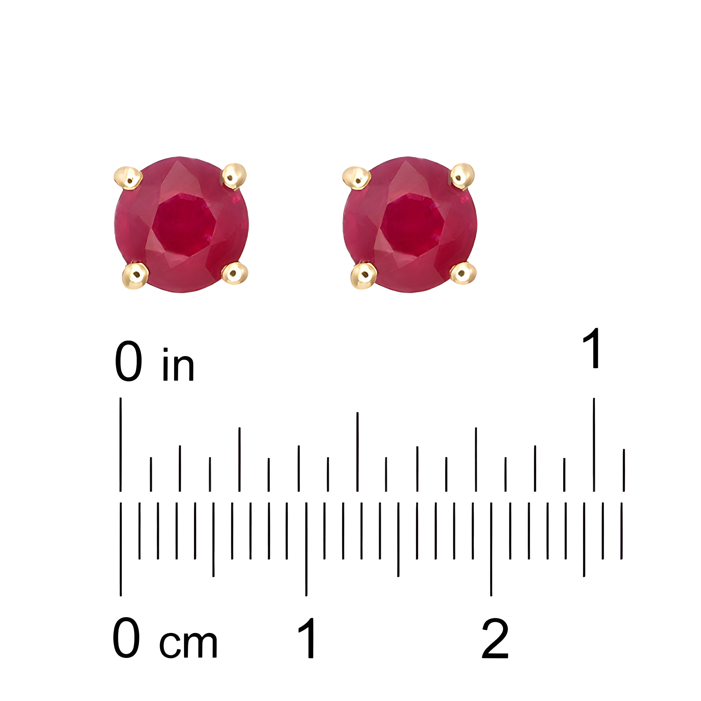 Ruby Stud Earrings in 18k Yellow Gold