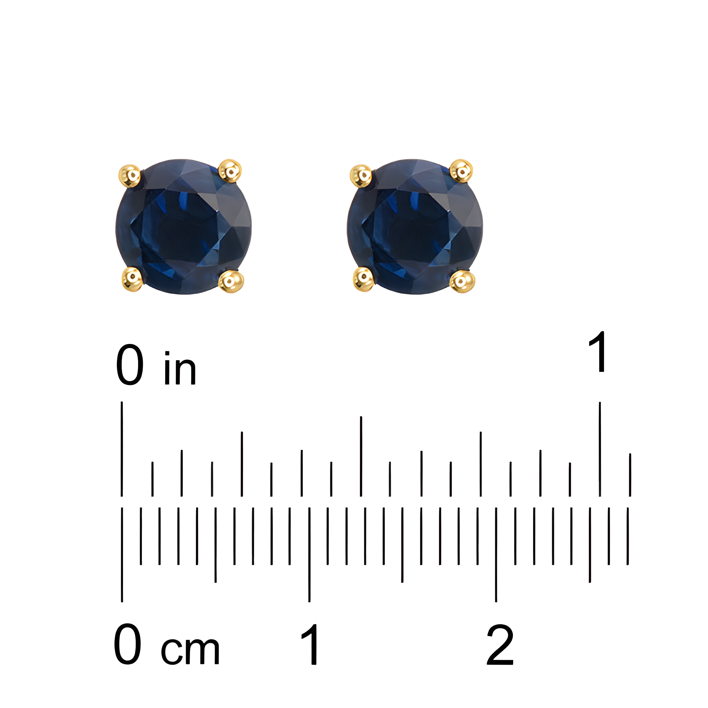 Sapphire Stud Earrings in 18k Yellow Gold