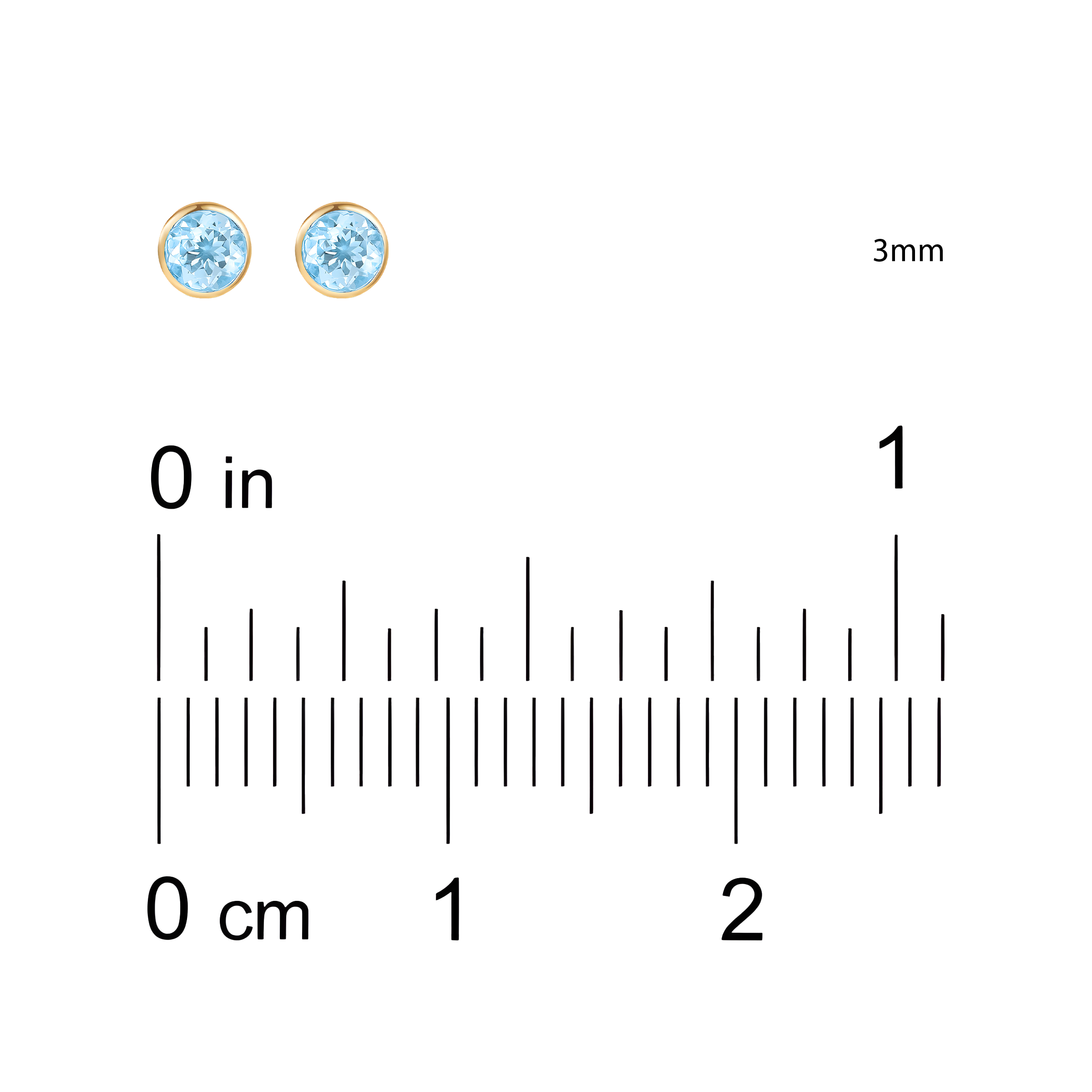 Aquamarine Solid Bezel Set Earrings in 18k Yellow Gold