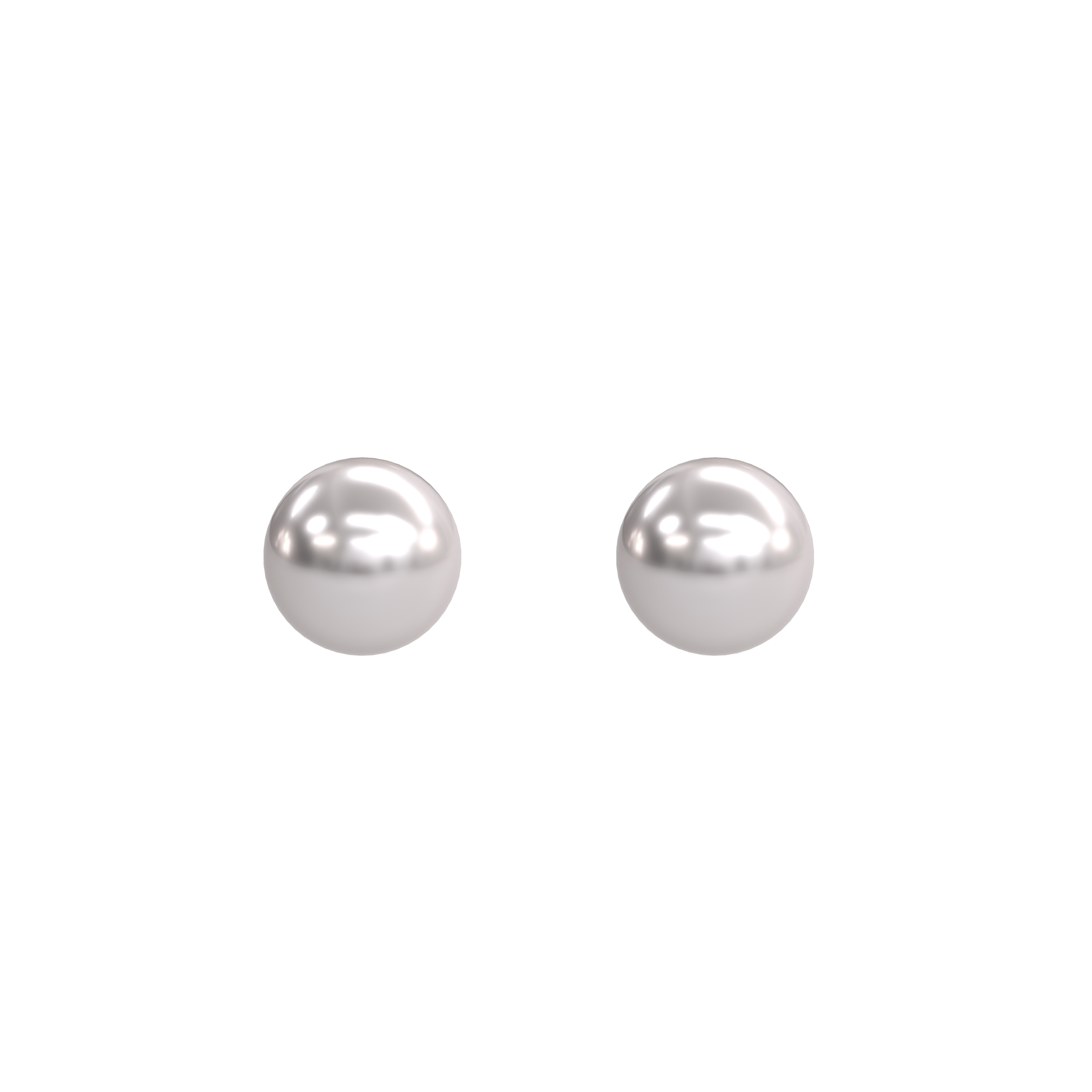 White Akoya Round Pearl Stud Earrings